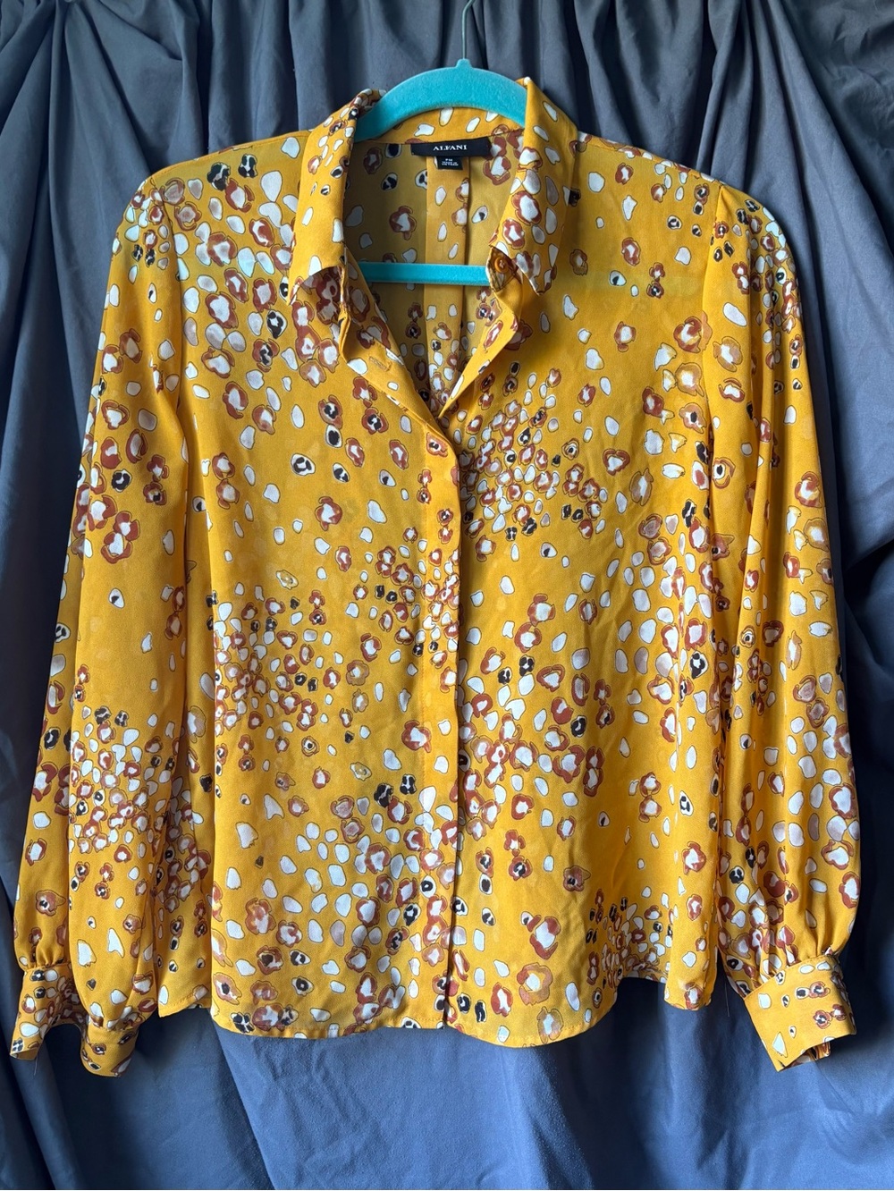 Alfani Button Down Lightweight Yellow Shirt